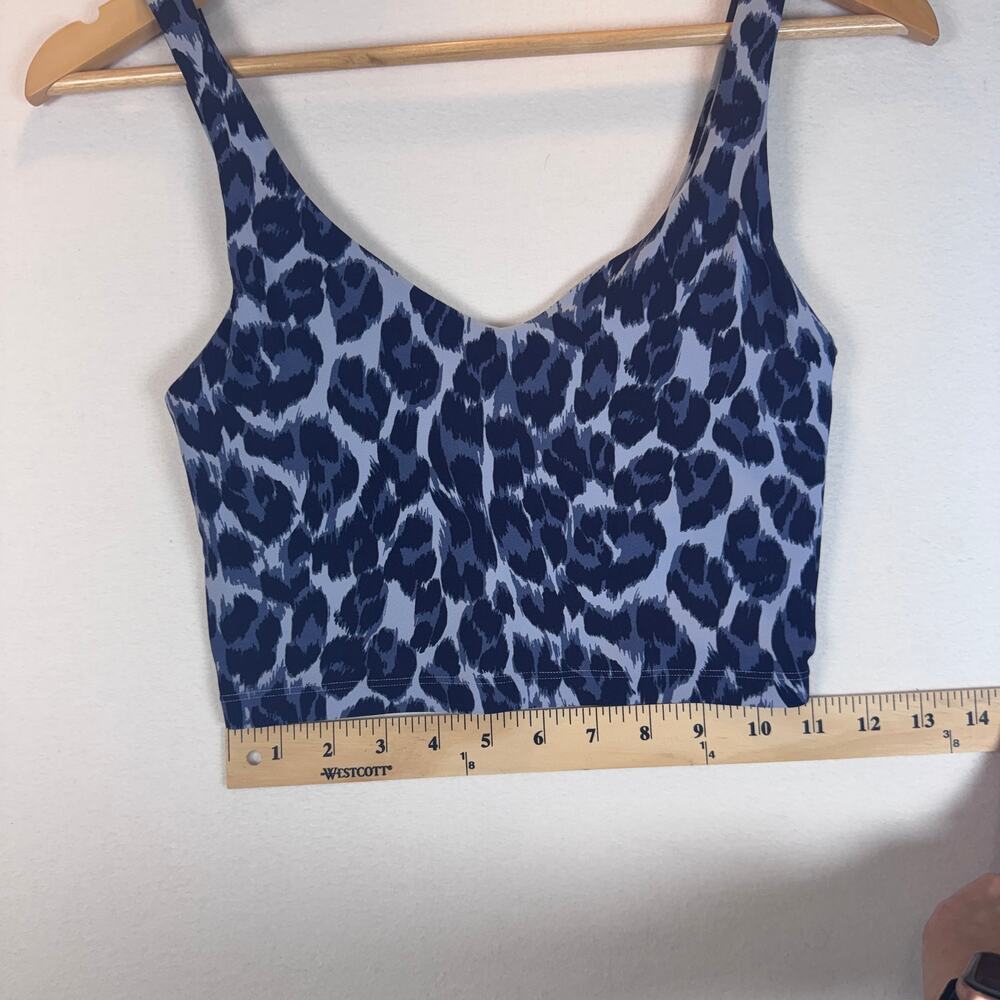 OFFLINE Aerie Real Me Sports Bra Small Petite Blue Cheetah Longline - Picture 6 of 7